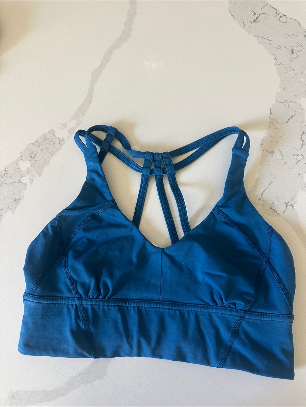 lululemon athletica Teal Deep-V Strappy Sports Bra